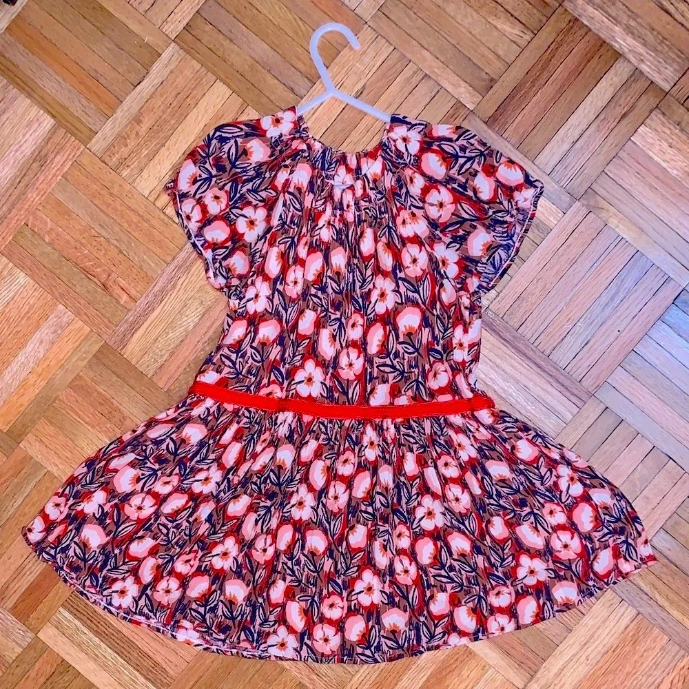 Gymboree EUC Girls Size 5 - Flutter Sleeve Floral Dress - Drop Waist - LIKE NEW!